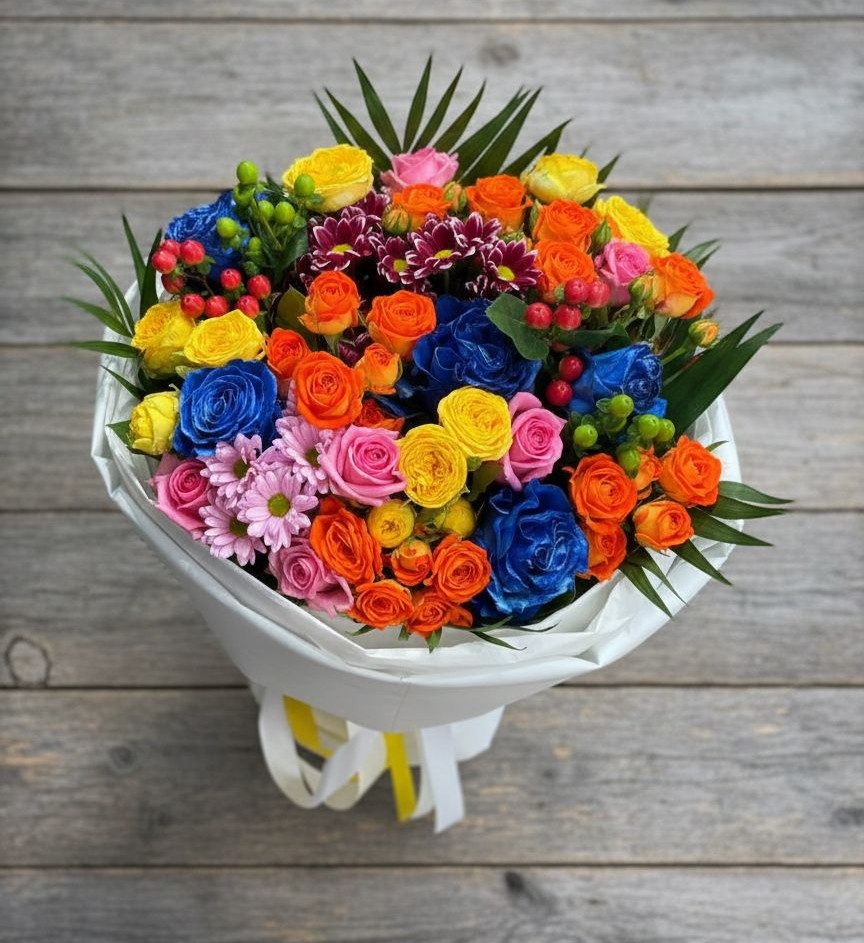 Букет цветов из: Розы и Хризантемы в Кабанске