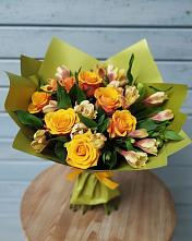 Букет цветов из:  Альстромерии и Розы в Кабанске