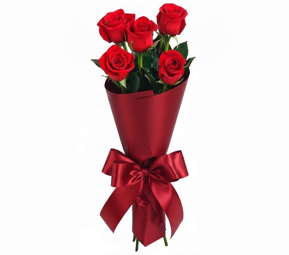 Букет 5 Красных роз Эдлесс Лав в Кабанске