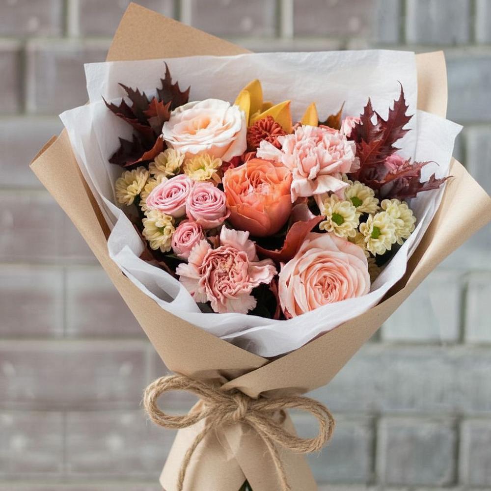 Букет цветов из: Гвоздики, Хризантемы и Розы в Кабанске
