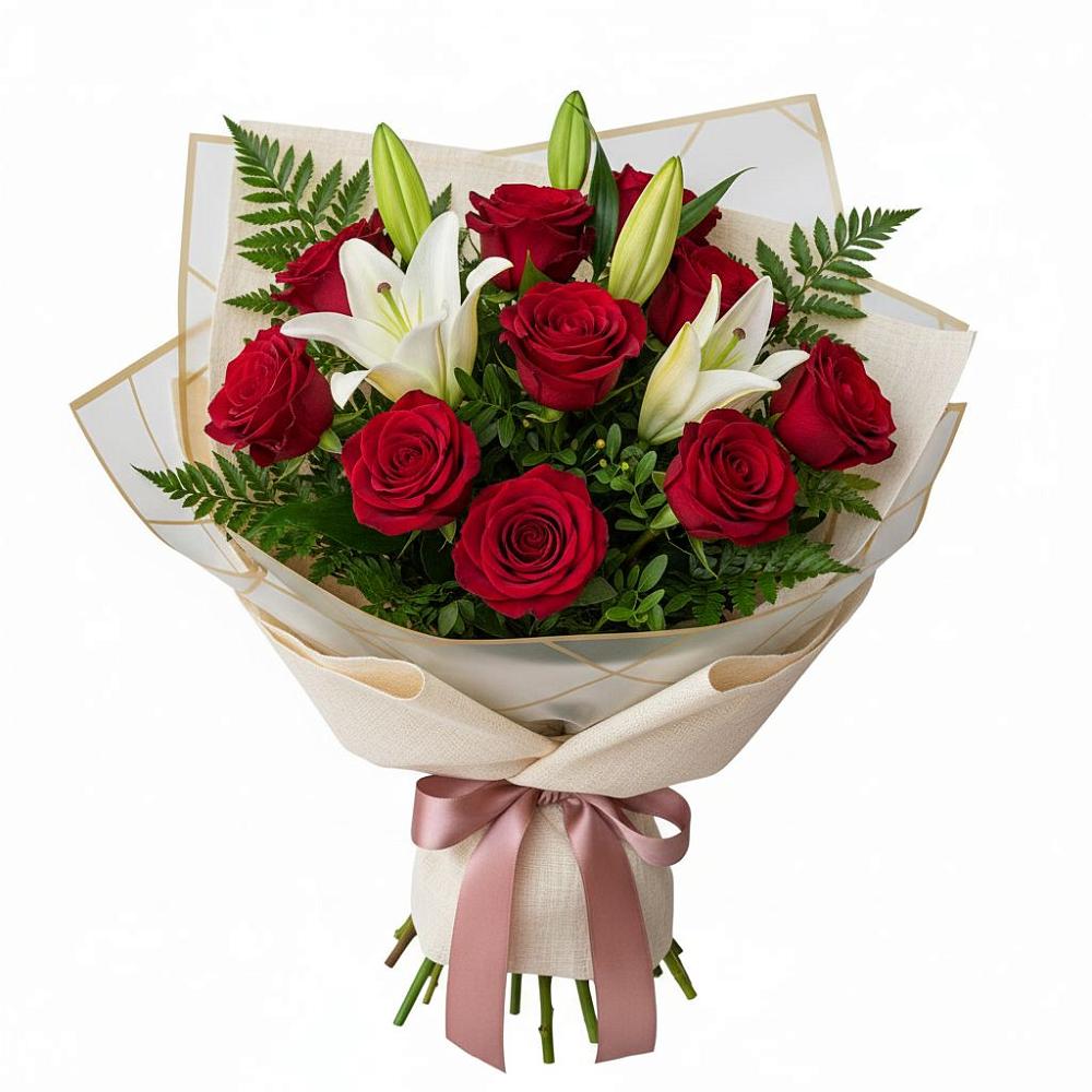 Букет цветов из: Лилии и Розы в Кабанске