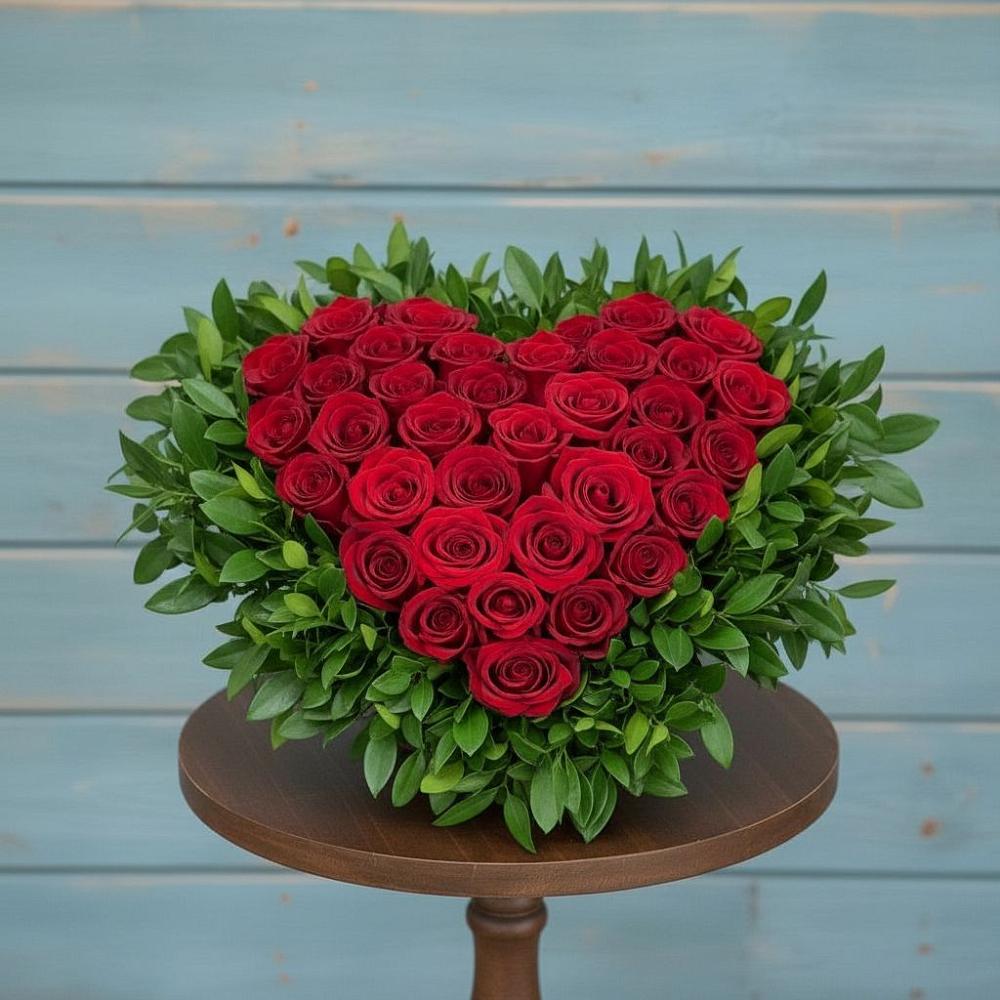 Цветочная композиция из Розы в виде сердца в Кабанске