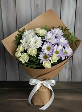Букет цветов из:  Хризантемы и Розы в Кабанске