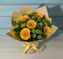 Букет цветов из:  Герберы и Хризантемы в Кабанске
