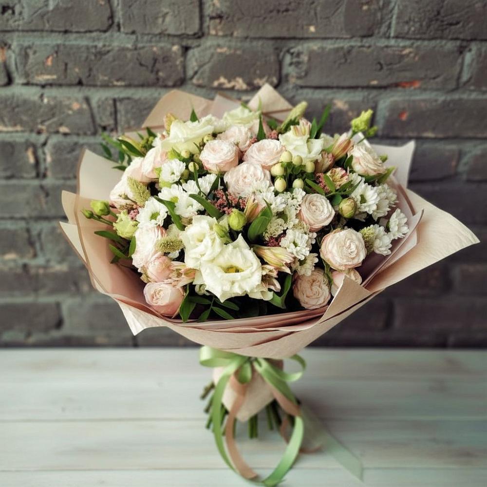 Букет цветов из: Альстромерии, Розы и Хризантемы в Кабанске