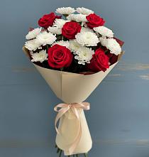 Букет цветов из:  Розы и Хризантемы в Кабанске
