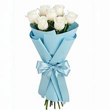 Букет 7 белых роз Проуд в Кабанске