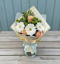 Букет цветов из:  Герберы, Розы и Хризантемы #REPLACE_PRED# Кабанске