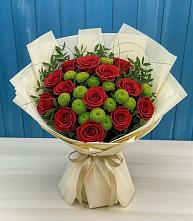 Букет цветов из:  Розы и Хризантемы в Кабанске