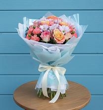 Букет цветов из:  Хризантемы и Розы #REPLACE_PRED# Кабанске